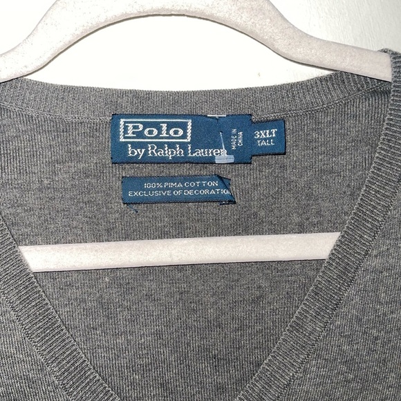- Polo by Ralph Lauren Men's Blue V-Neck Sweater vest Bundle - Picture 8 of 8